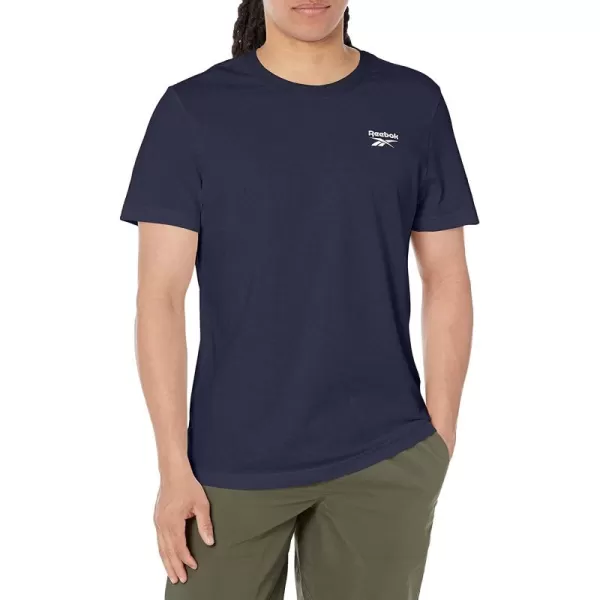 imageReebok Mens Small Logo Tee in Vector Navy with Small Logo White