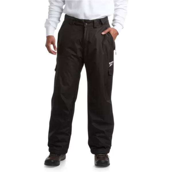 imageReebok Mens Snow Pants  Heavyweight Waterproof Snowboard Pants with Cargo Pockets Snow Gaiters  Ski Pants for Men MXXLBlack