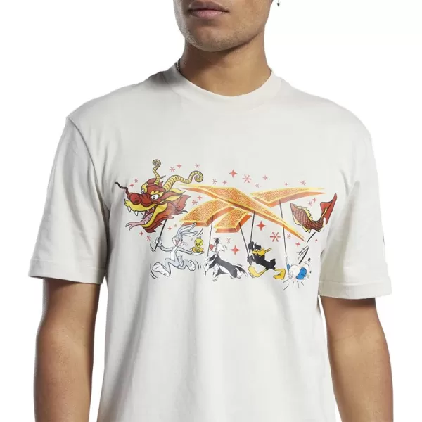 imageReebok Mens Standard Graphic Tee in Stucco Beige with Looney Tunes Graphic