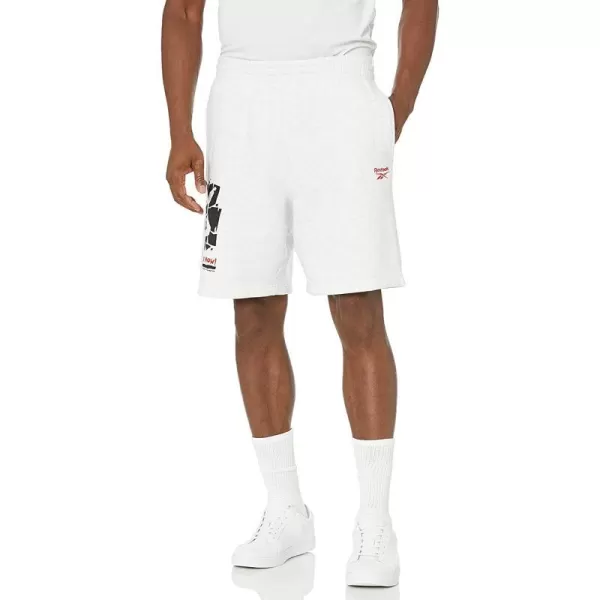 imageReebok Mens Standard Workout Ready Graphic ShortsHuman Rights Now White