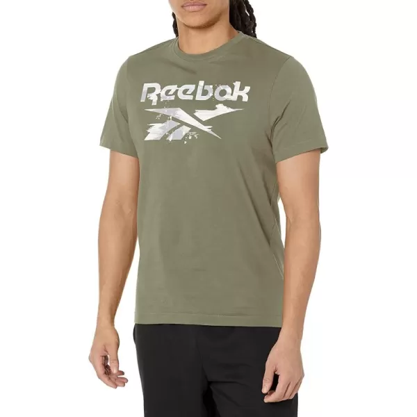 imageReebok Mens Tee with Big Logo Hunter Green