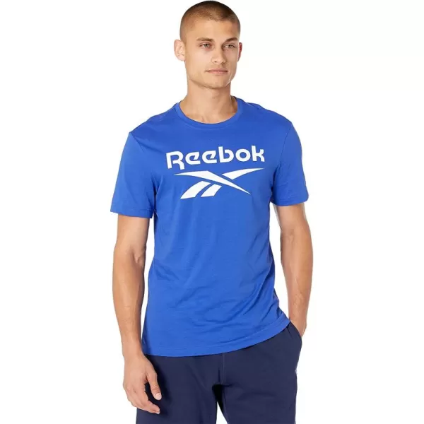 imageReebok Mens Tee with Large Bright Cin Stockalt Logo on White