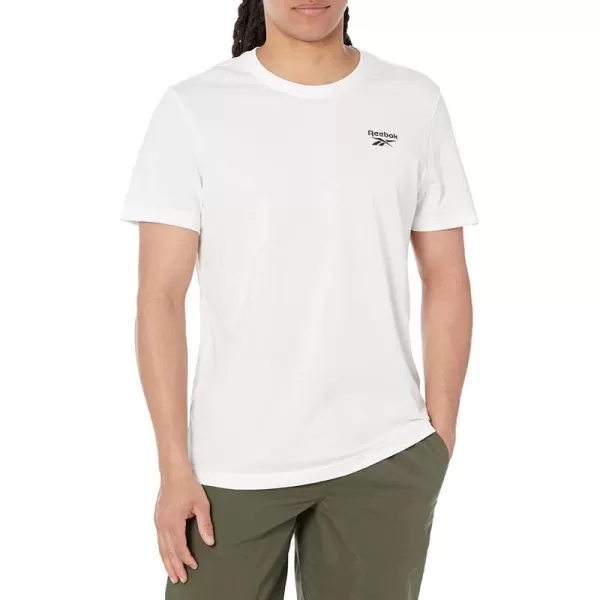 imageReebok Mens White and Black Small Logo Tee