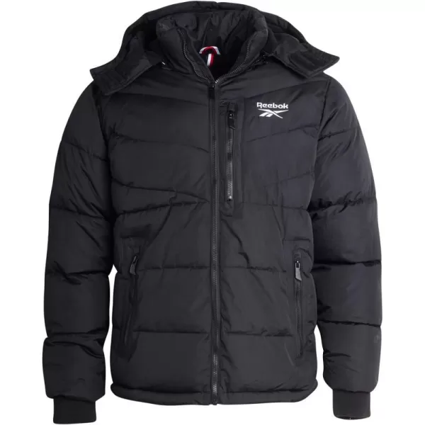 imageReebok Mens Winter Coat  Heavyweight Bubble Puffer Parka  Weather Resistant Outerwear Windbreaker Ski Jacket for Men MXXLBlack