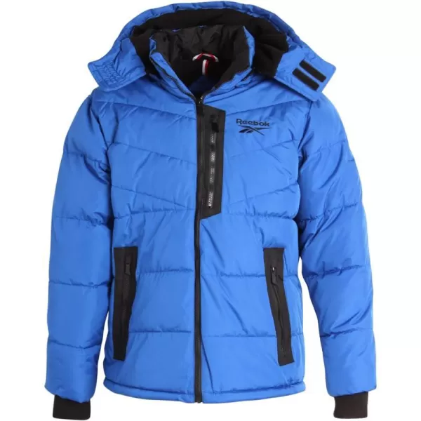 imageReebok Mens Winter Coat  Heavyweight Bubble Puffer Parka  Weather Resistant Outerwear Windbreaker Ski Jacket for Men MXXLVector Blue