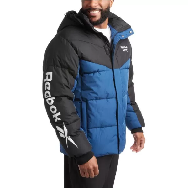 imageReebok Mens Winter Jacket  Heavyweight Quilted Puffer Parka Coat  Weather Resistant Ski Jacket for Men MXXLNorthern NightBlack
