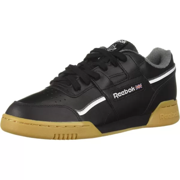 imageReebok Mens Workout Plus SneakerBlackWhiteAlloy