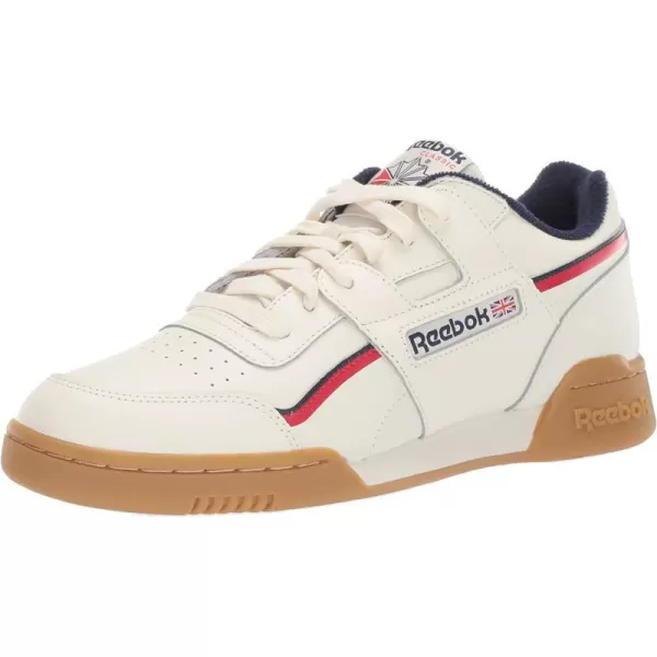 imageReebok Mens Workout Plus SneakerClassic WhiteCollegiate NavyPrimal Red