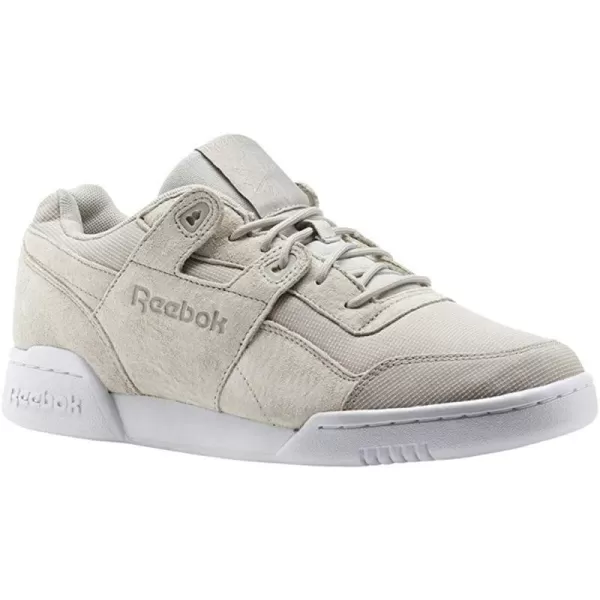 imageReebok Mens Workout Plus SneakerSand StoneWhiteChalk Pink