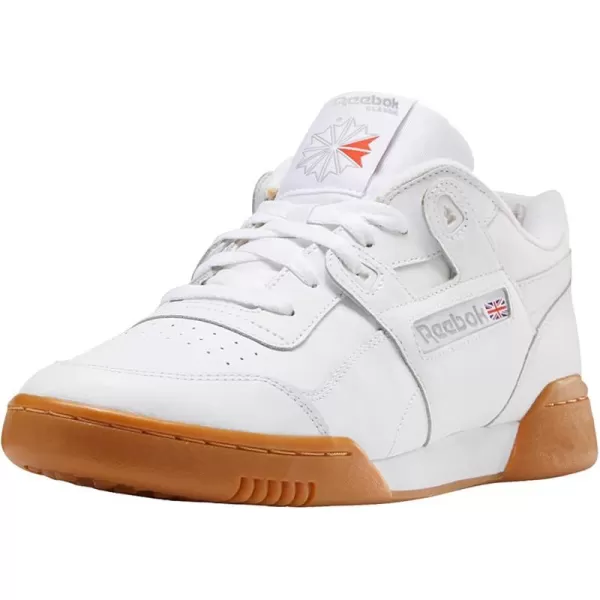 imageReebok Mens Workout Plus SneakerWhiteCarbonClassic Red