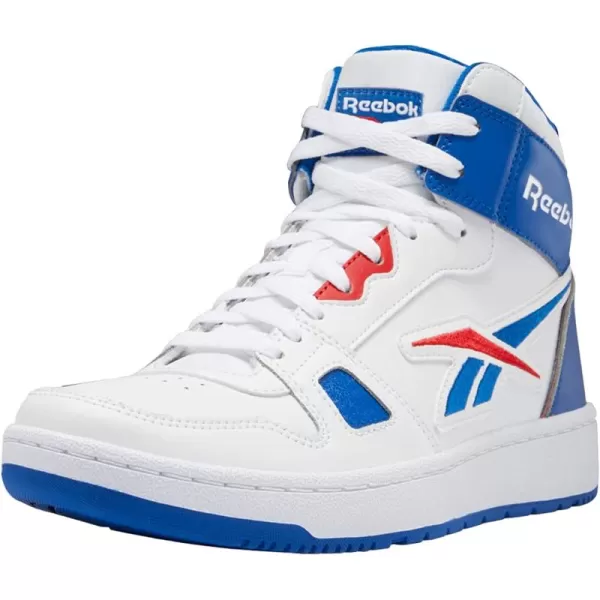 imageReebok Mens and Womens Resonator Mid Basketball Shoes in White Vector Blue and Vector Red