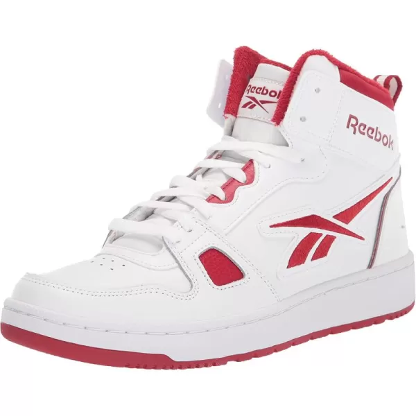 imageReebok Mens and Womens Resonator Mid Basketball Shoes in White and Flash Red