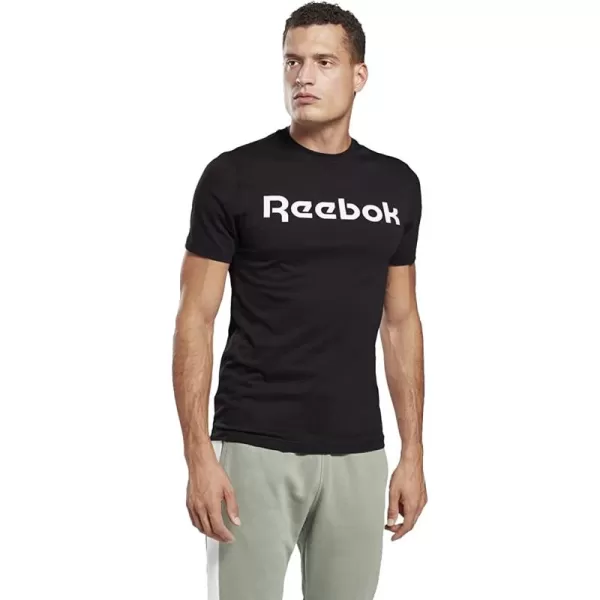 imageReebok Training Essentials Graphic TShirt  BlackWhite