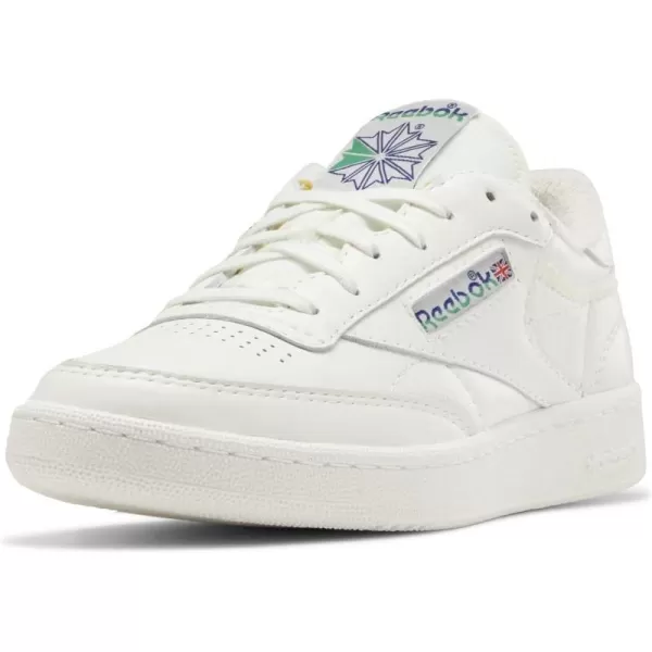 imageReebok Unisex Club C 85 SneakerChalkClassic CobaltGlen Green