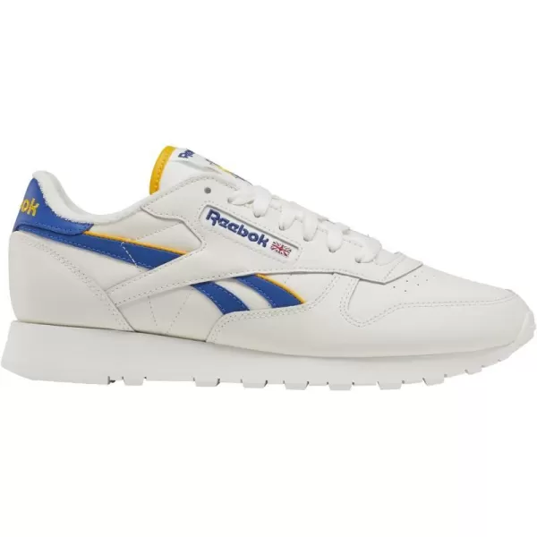 imageReebok UnisexAdult Classic Leather SneakerChalkVector BlueCollegiate Gold