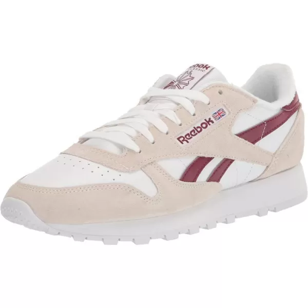 imageReebok UnisexAdult Classic Leather SneakerClassic BurgundyWhite