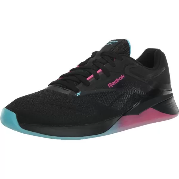 imageReebok UnisexAdult Nano X4 SneakerBlackBold CyanLaser Pink