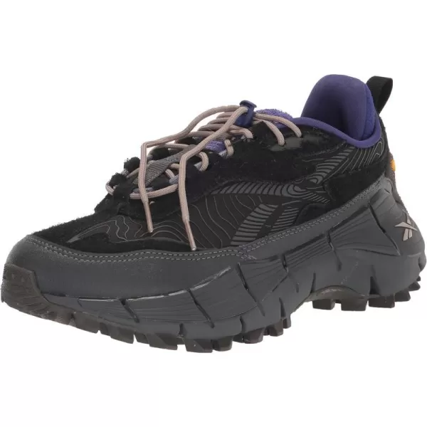 imageReebok UnisexAdult Zig Kinetica 25 SneakerBlackPure GreyBold Purple