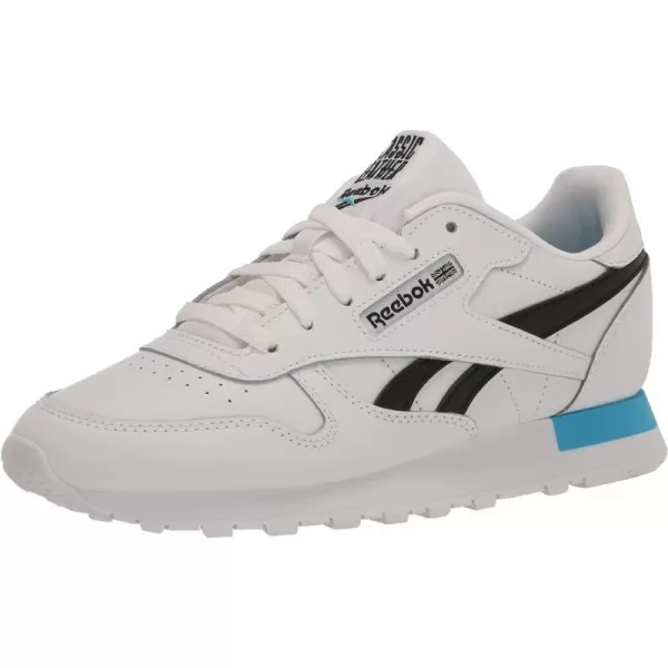 imageReebok UnisexChild Classic Leather SneakerWhiteBlackRadiant Aqua