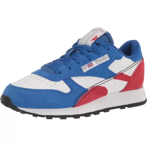 imageReebok UnisexChild Classic Leather SneakerWhiteVector BlueVector Red