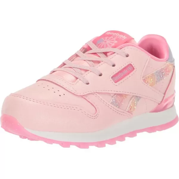 imageReebok UnisexChild Classic Leather Step N Flash SneakerPink GlowLucid LilacWhite