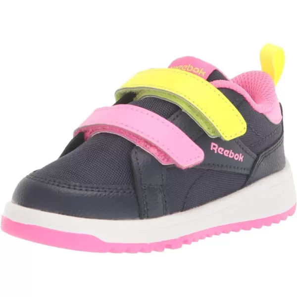 imageReebok UnisexChild Weebok Low SneakerVector NavyAtomic PinkSolar Acid Yellow