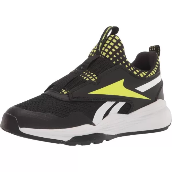 imageReebok UnisexChild Xt Sprinter Slip on Running ShoeBlackSolar Acid YellowWhite