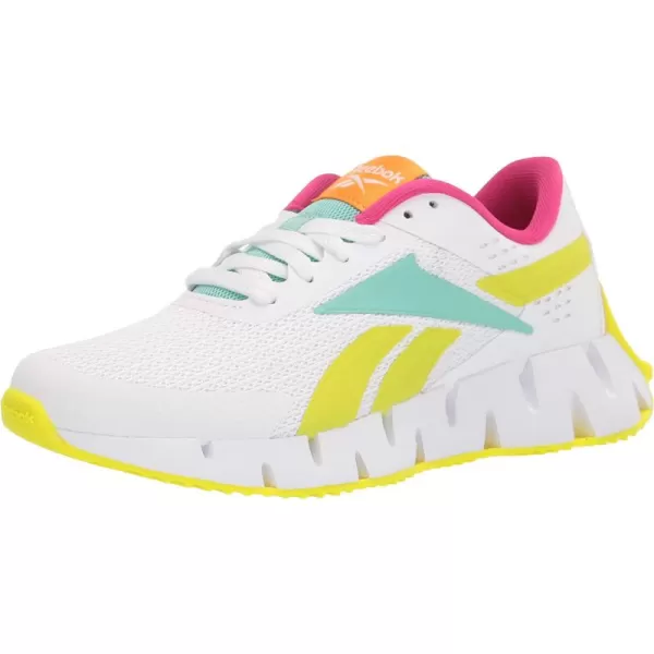 imageReebok UnisexChild Zig Dynamica 20 Sneaker in WhiteAcid YellowSemi Pixel Mint