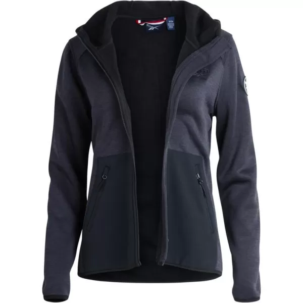 imageReebok Womens Active Sweatshirt  FullZip Performance Hoodie Sweater Jacket  Dry Fit Outerwear Track Jacket for Women SXLBlack