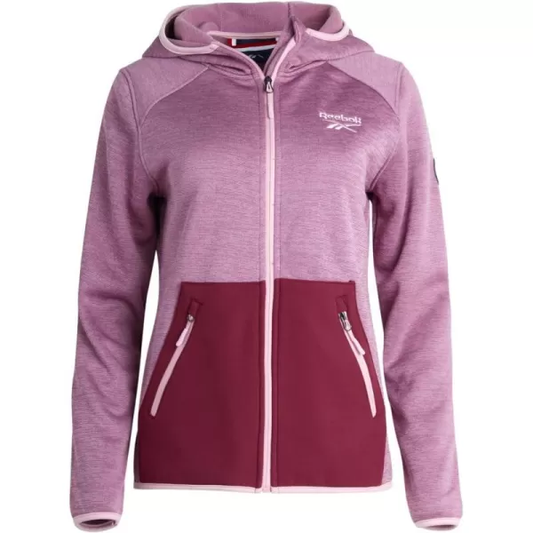 imageReebok Womens Active Sweatshirt  FullZip Performance Hoodie Sweater Jacket  Dry Fit Outerwear Track Jacket for Women SXLDusty Rose