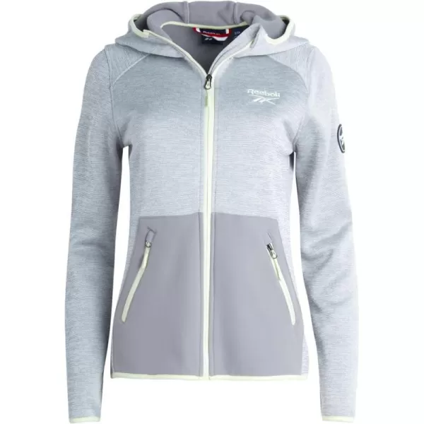 imageReebok Womens Active Sweatshirt  FullZip Performance Hoodie Sweater Jacket  Dry Fit Outerwear Track Jacket for Women SXLPure Grey