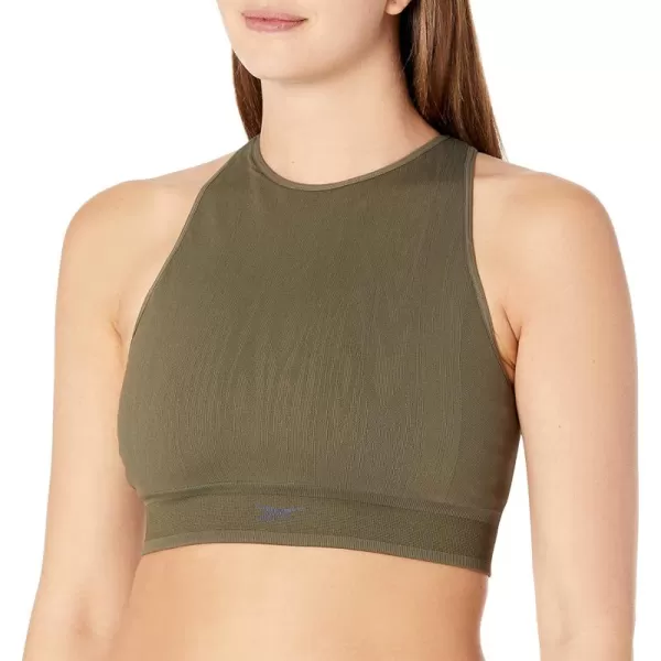 imageReebok Womens Army Green and Black Crop Tank