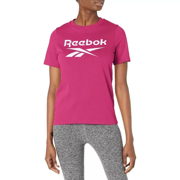 imageReebok Womens Big Logo Tee  Semi Proud PinkWhite