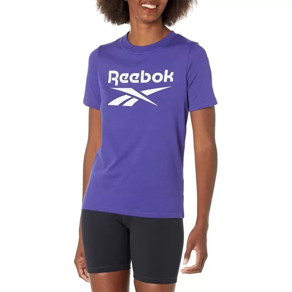 imageReebok Womens Big Logo Tee in Bold Purple and White