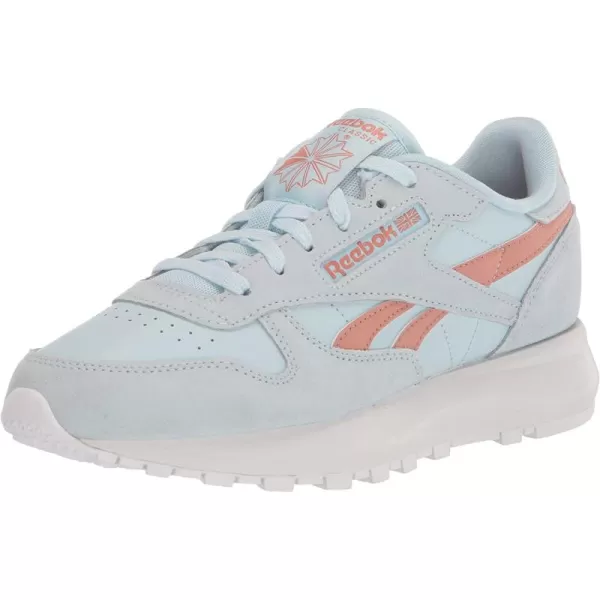 imageReebok Womens Classic Leather Sneaker in Glass Blue and Canyon Coral