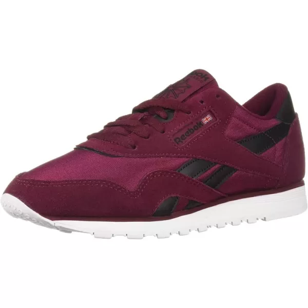 imageReebok Womens Classic Nylon Casual Shoes in Rustic Wine Black and White