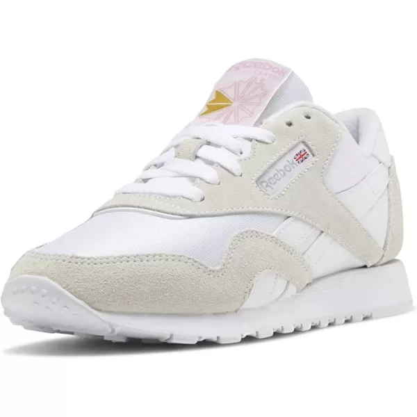 imageReebok Womens Classic Nylon Casual Shoes in White and Light Grey