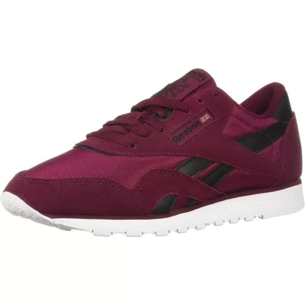 imageReebok Womens Classic Nylon SneakerUsfrustic WineBlackWhite