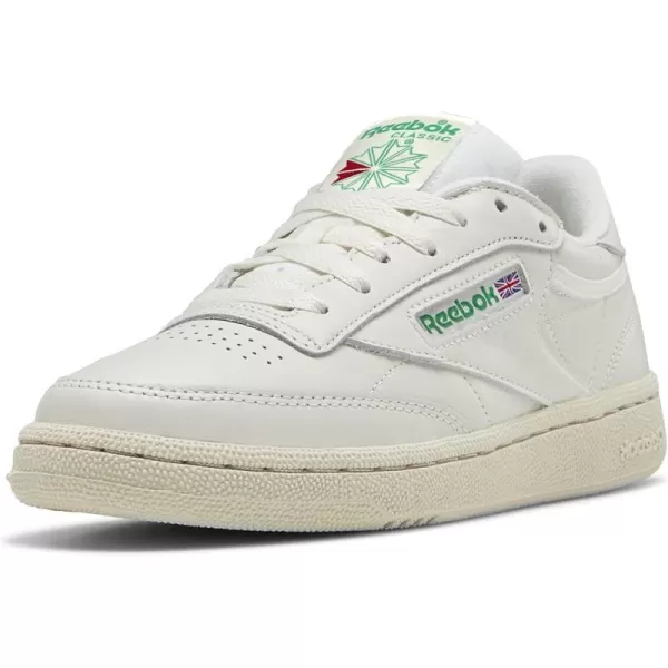 imageReebok Womens Club C 85 Vintage SneakerChalkGlen GreenPaperwhiteExcellent Red