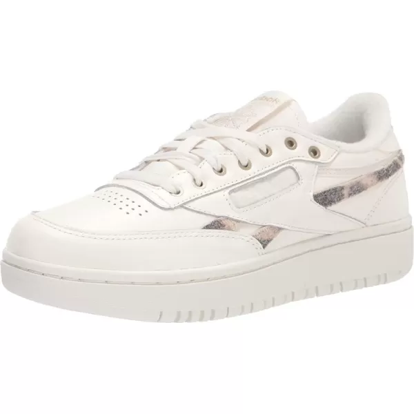 imageReebok Womens Club C Double Sneaker in Chalk and Golden Bronze