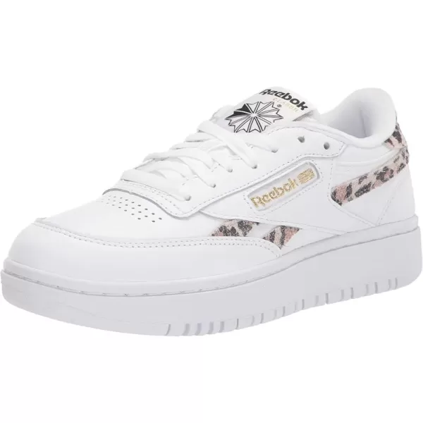 imageReebok Womens Club C Double Sneaker in White Cheetah Print and Black