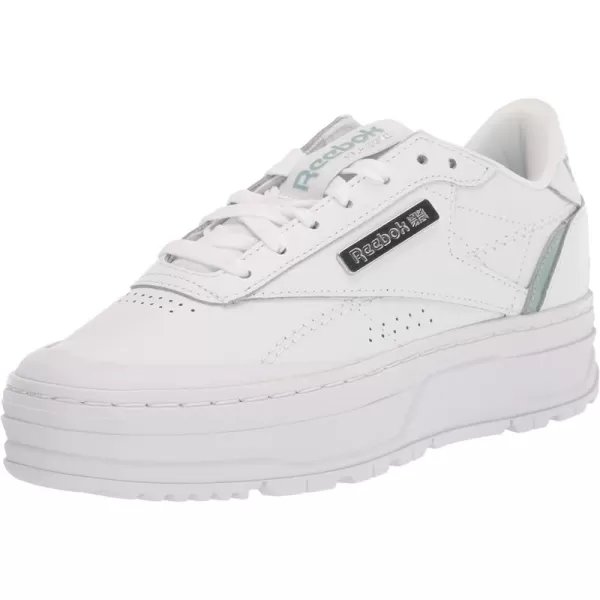 imageReebok Womens Club C Double Sneaker in White Seaside Grey and Silver Metallic