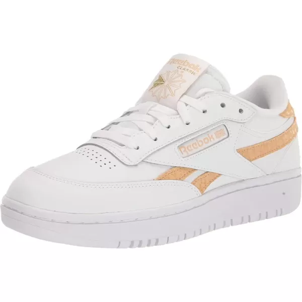 imageReebok Womens Club C Double Sneaker in White and Sahara
