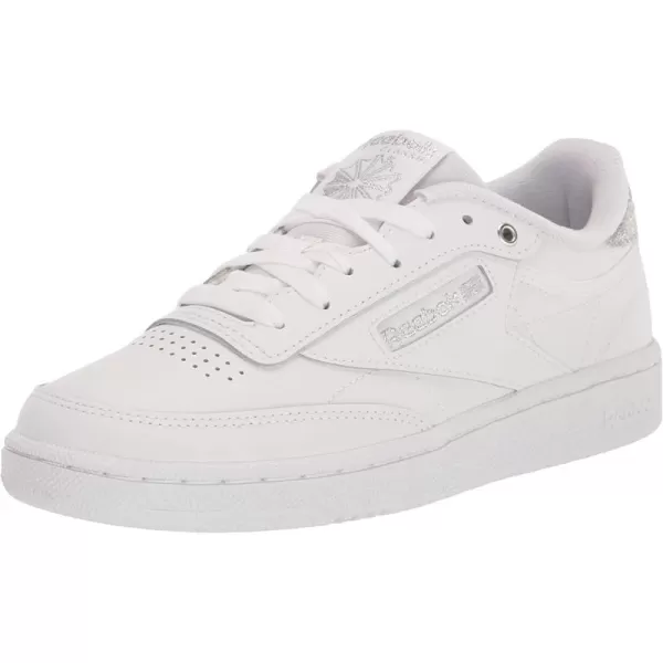 imageReebok Womens Club C Walking Shoe  White Silver Met