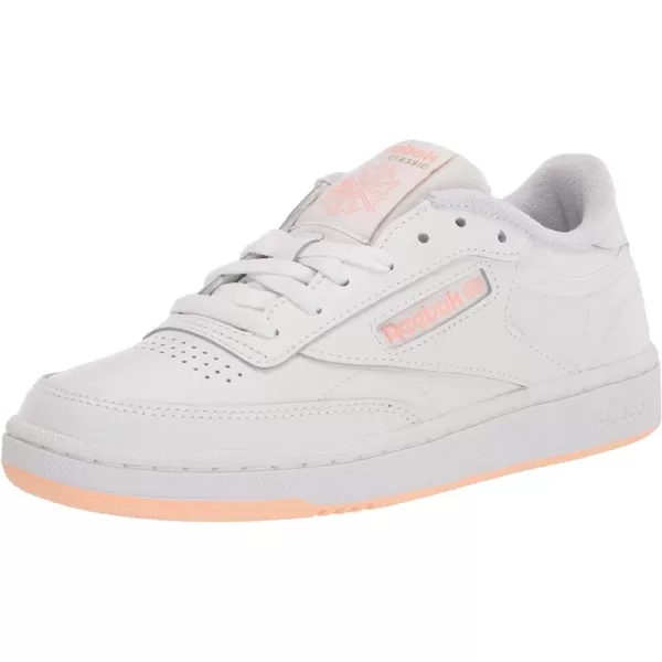 imageReebok Womens Club C Walking Shoe in White and Aura Orange