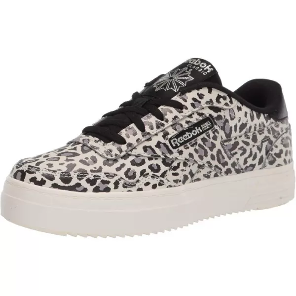 imageReebok Womens Club MEMT SneakerAnimal PrintBlackChalkFlint Grey Metallic