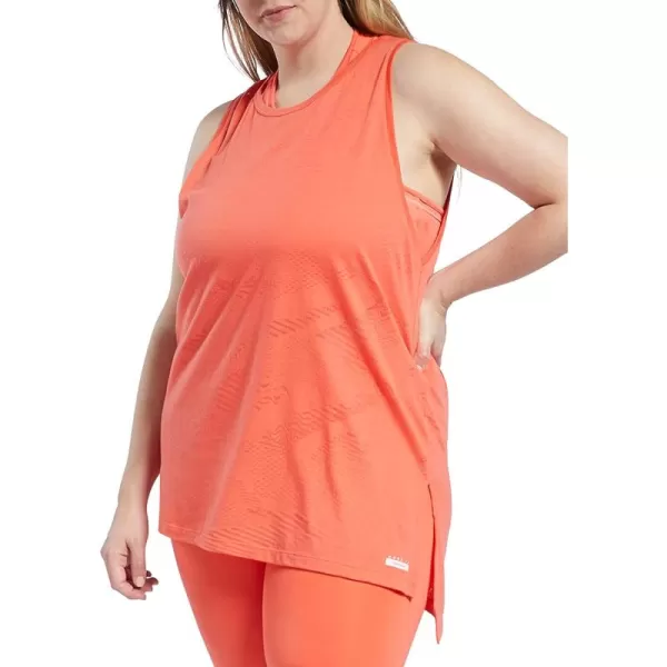 imageReebok Womens Core 10 Asymmetrical Burnout Tank in Semi Orange Flare