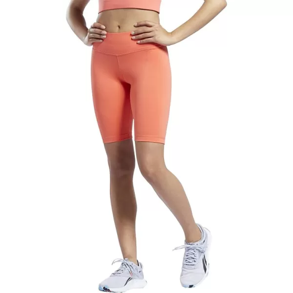 imageReebok Womens Core 10 Big Logo Bike Shorts Semi Orange Flare