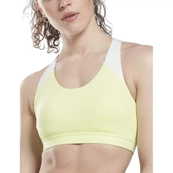 imageReebok Womens Core 10 Colorblock Sports Bra Energy Glow  Medium Support