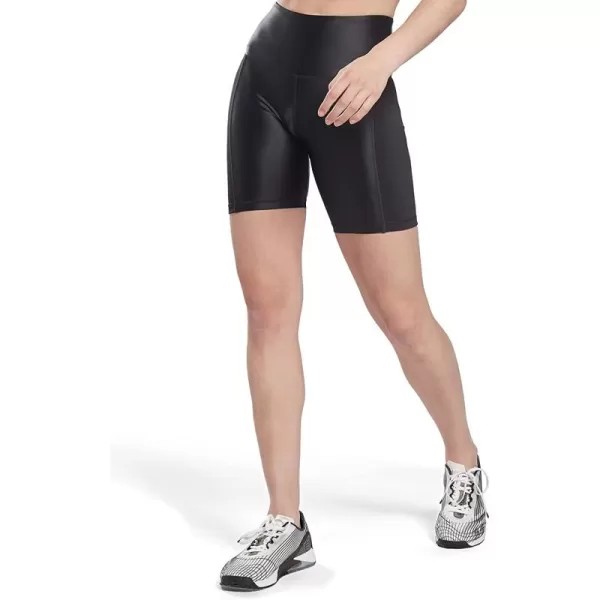 imageReebok Womens Core 10 HighRise Shiny Bike Shorts Black